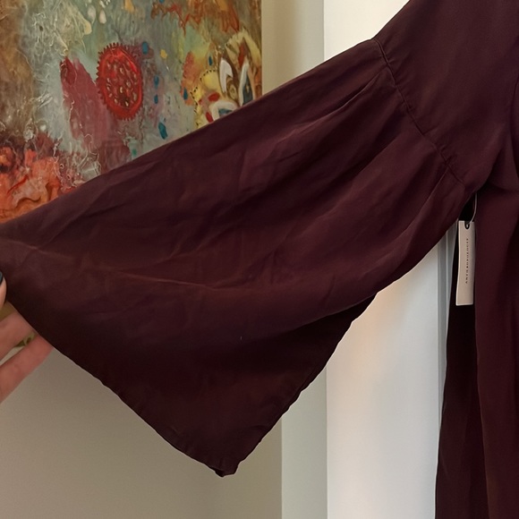 NWT plum dress with bell sleeves and open back - Picture 5 of 5